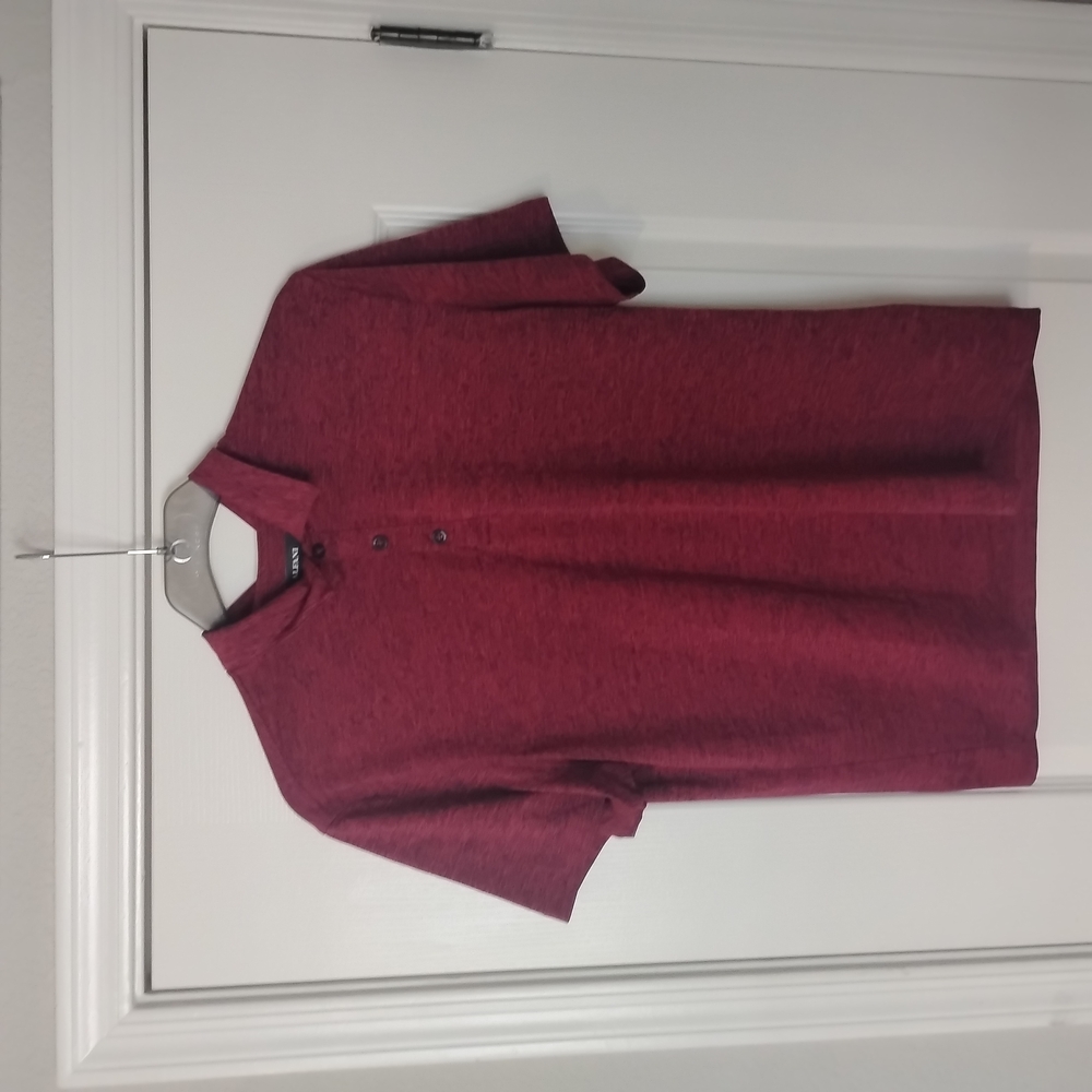 Alfani Red Polo Shirt with Short Sleeves and Relaxed Fit